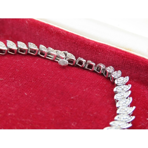 102 - 9 Carat White Gold Set Diamond Mounted Ladies Bracelet Approximately 11.3g Weight 2.3 Carats of Diam... 