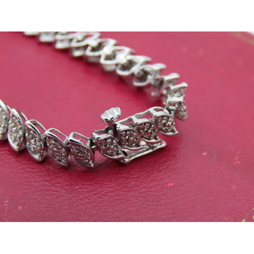 102 - 9 Carat White Gold Set Diamond Mounted Ladies Bracelet Approximately 11.3g Weight 2.3 Carats of Diam... 