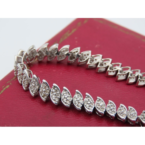 102 - 9 Carat White Gold Set Diamond Mounted Ladies Bracelet Approximately 11.3g Weight 2.3 Carats of Diam... 