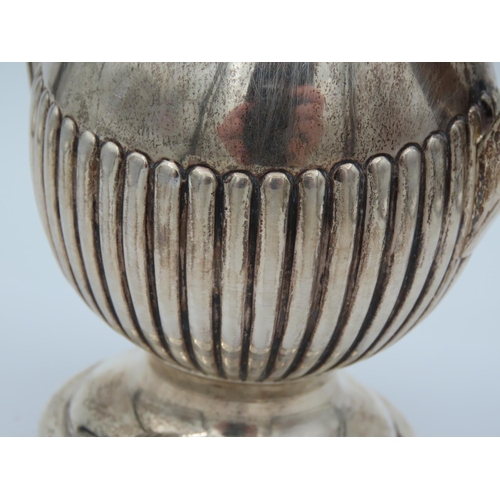 107 - Solid Silver Water Pot with Gadrooned Detailing and Crisp Hallmarks Height 20cm Weight Approximately... 