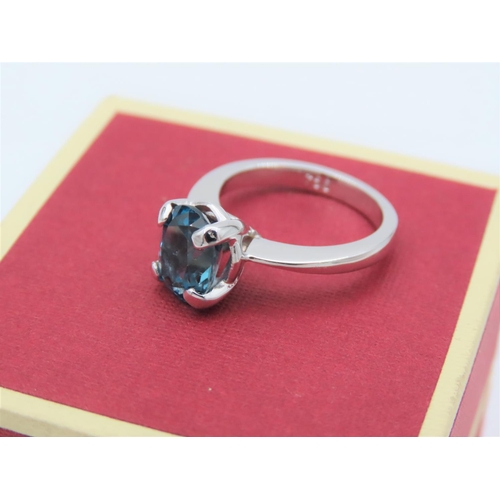 111 - Ladies Apatite Solitaire Ring Mounted on 18 Carat White Four Claw Setting Ring Size J