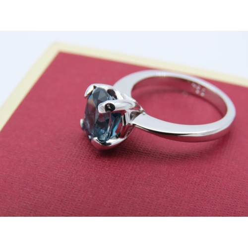 111 - Ladies Apatite Solitaire Ring Mounted on 18 Carat White Four Claw Setting Ring Size J