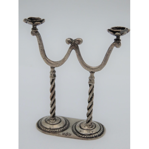 121 - Neat Form 900 Silver Candelabra Approximately 4cm High