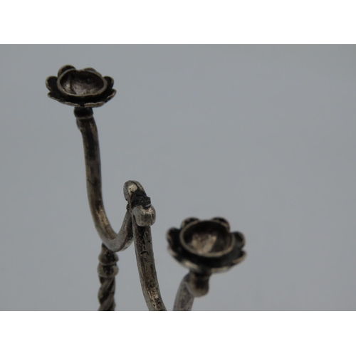 121 - Neat Form 900 Silver Candelabra Approximately 4cm High