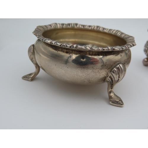 124 - Four Silver Salt Cellars and One Unmarked Anglo Indian Cellar Probably Silver