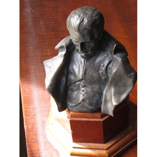 131 - Bust of Napoleon Mounted on Hexagonal Form Plinth Approximately 6 Inches High