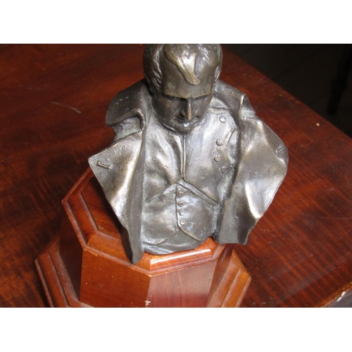 131 - Bust of Napoleon Mounted on Hexagonal Form Plinth Approximately 6 Inches High