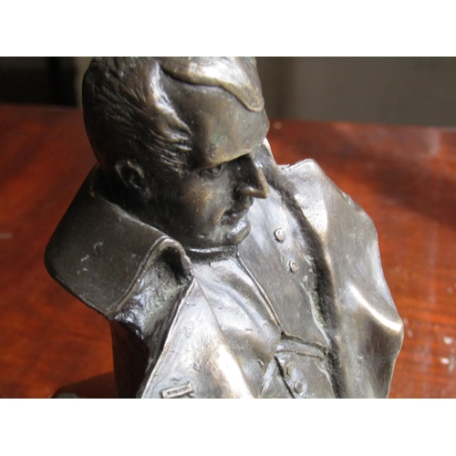 131 - Bust of Napoleon Mounted on Hexagonal Form Plinth Approximately 6 Inches High