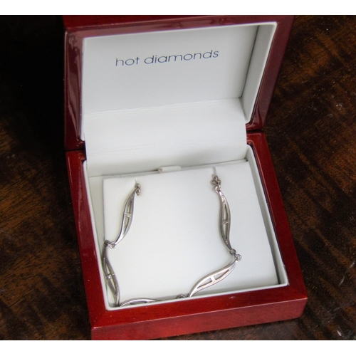 132 - Diamond Set Ladies Silver Bracelet Contained within Original Presentation Box