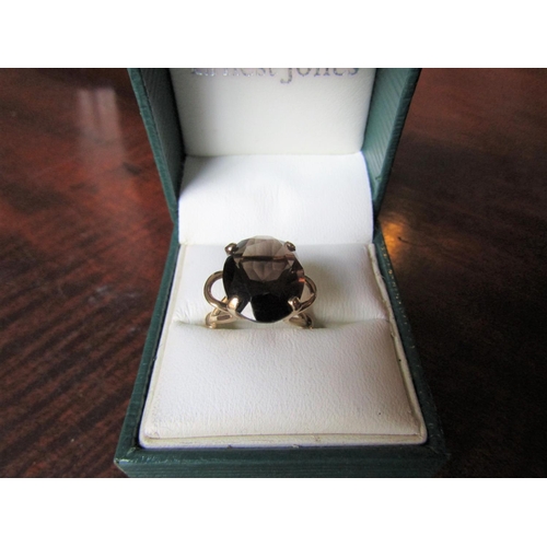 143 - Smokey Quartz Ladies Dress Ring Mounted on 9 Carat Yellow Gold Band Ring Size M