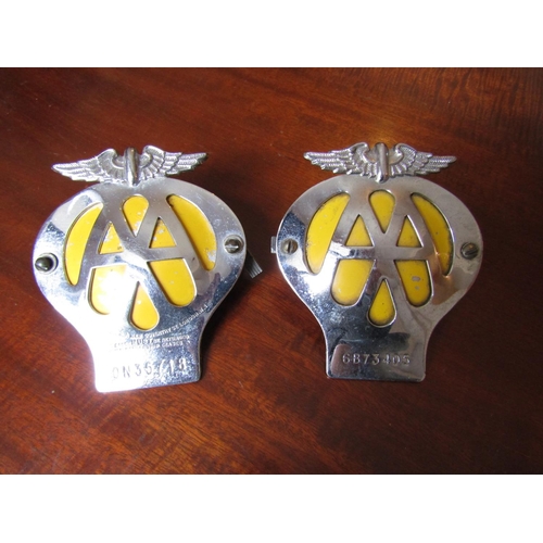 148 - Two Old AA Car Radiator Badges