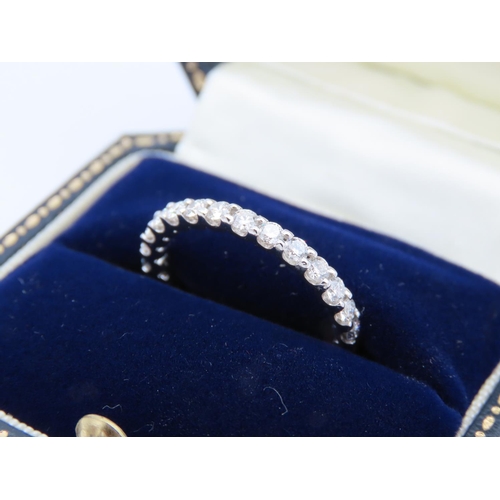 163 - 18 Carat White Gold Mounted Ladies Eternity Ring Size M Attractive Bright Colour to Stones 1.1 Carat... 