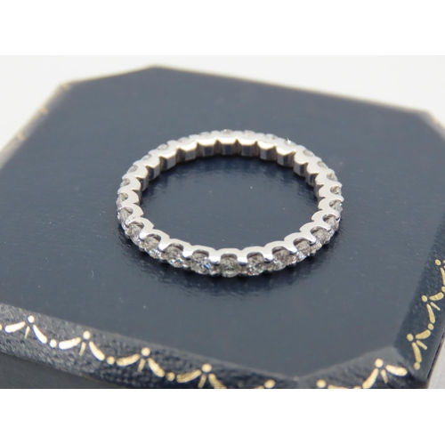 163 - 18 Carat White Gold Mounted Ladies Eternity Ring Size M Attractive Bright Colour to Stones 1.1 Carat... 