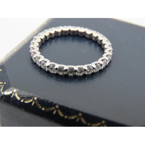 163 - 18 Carat White Gold Mounted Ladies Eternity Ring Size M Attractive Bright Colour to Stones 1.1 Carat... 