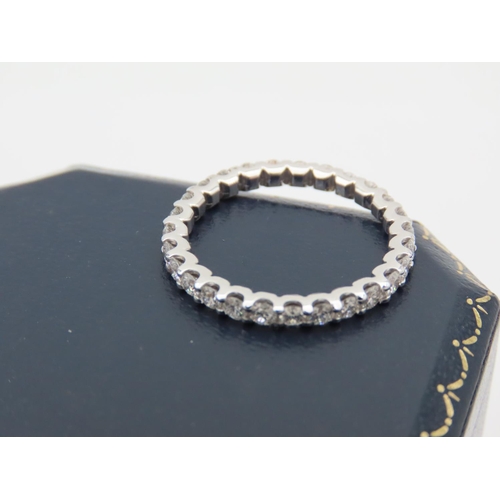 163 - 18 Carat White Gold Mounted Ladies Eternity Ring Size M Attractive Bright Colour to Stones 1.1 Carat... 