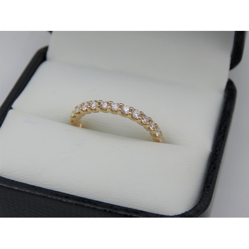 164 - Ladies Full Eternity Ring Inset with Diamonds Mounted on 18 Carat Yellow Gold Band Ring Size P