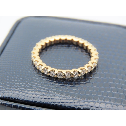 164 - Ladies Full Eternity Ring Inset with Diamonds Mounted on 18 Carat Yellow Gold Band Ring Size P