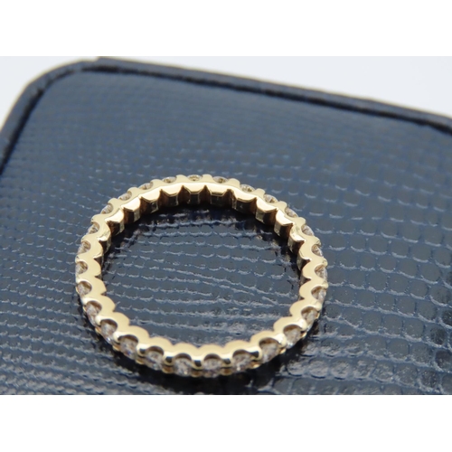 164 - Ladies Full Eternity Ring Inset with Diamonds Mounted on 18 Carat Yellow Gold Band Ring Size P