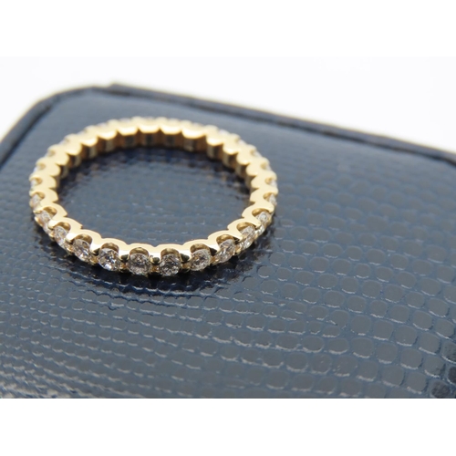 164 - Ladies Full Eternity Ring Inset with Diamonds Mounted on 18 Carat Yellow Gold Band Ring Size P