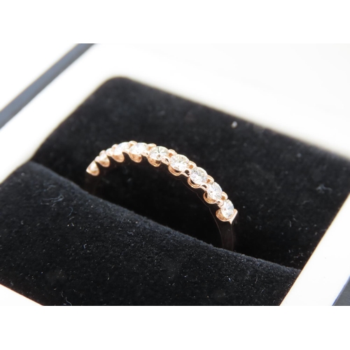 165 - 18 Carat Yellow Gold Mounted  Half Eternity Diamond Ring Attractive Colour Ring Size N and a Half