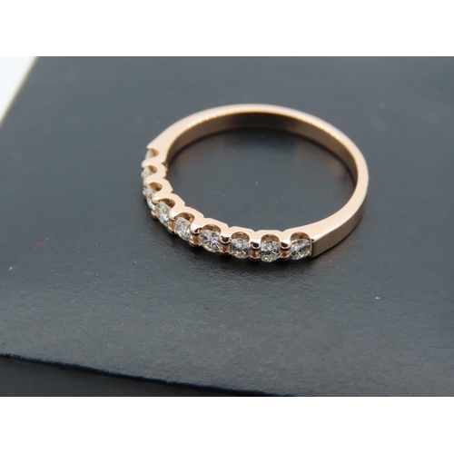 165 - 18 Carat Yellow Gold Mounted  Half Eternity Diamond Ring Attractive Colour Ring Size N and a Half