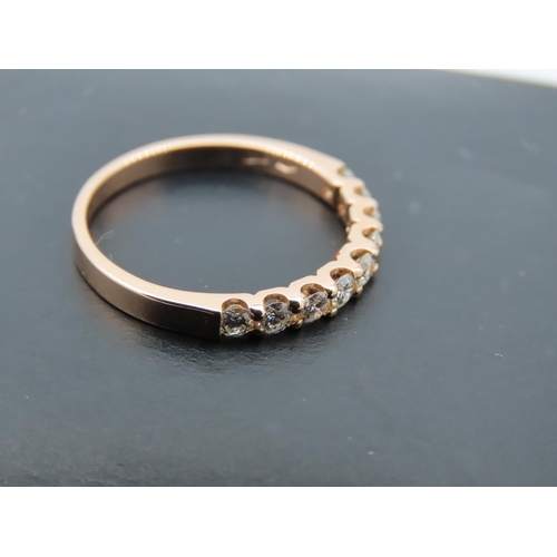 165 - 18 Carat Yellow Gold Mounted  Half Eternity Diamond Ring Attractive Colour Ring Size N and a Half