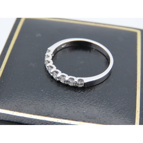 166 - 18 Carat White Gold Ladies Half Eternity Diamond Ring Attractive Colour to Stones Ring Size M and a ... 