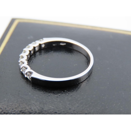 166 - 18 Carat White Gold Ladies Half Eternity Diamond Ring Attractive Colour to Stones Ring Size M and a ... 