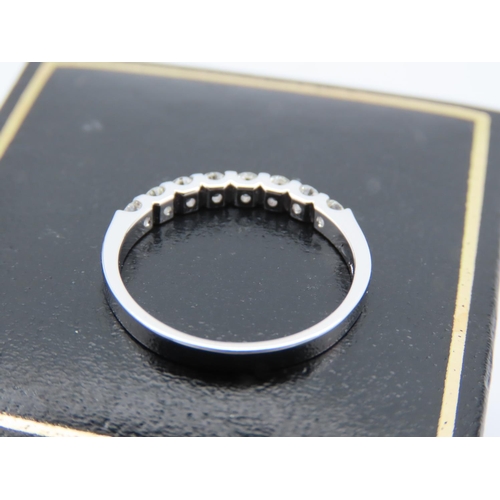 166 - 18 Carat White Gold Ladies Half Eternity Diamond Ring Attractive Colour to Stones Ring Size M and a ... 