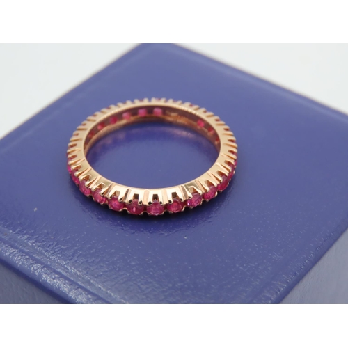 168 - Eternity Ring Ruby Set Mounted on 18 Carat Yellow Gold Ring Size M and a Half Rubies Approximately 1... 