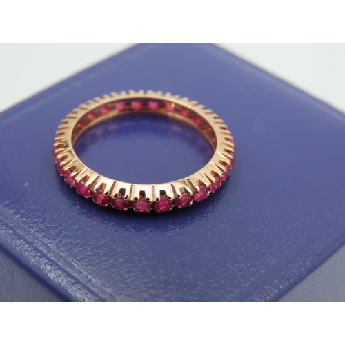 168 - Eternity Ring Ruby Set Mounted on 18 Carat Yellow Gold Ring Size M and a Half Rubies Approximately 1... 