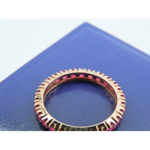 168 - Eternity Ring Ruby Set Mounted on 18 Carat Yellow Gold Ring Size M and a Half Rubies Approximately 1... 