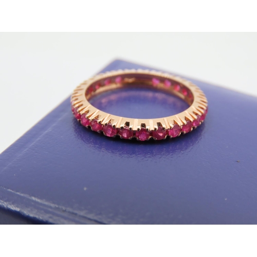 168 - Eternity Ring Ruby Set Mounted on 18 Carat Yellow Gold Ring Size M and a Half Rubies Approximately 1... 