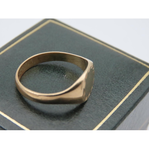 17 - 9 Carat Yellow Gold Signet Ring Size Q and a Half