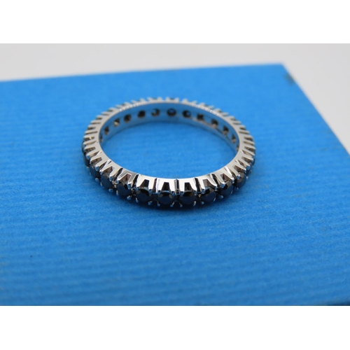 170 - Sapphire Set Ladies Eternity Ring Mounted on 18 Carat White Gold Ring L and a Half