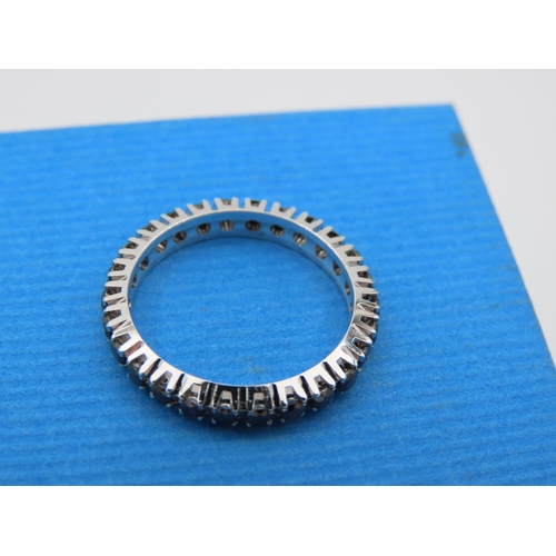 170 - Sapphire Set Ladies Eternity Ring Mounted on 18 Carat White Gold Ring L and a Half