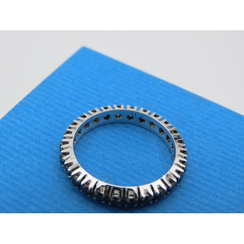 170 - Sapphire Set Ladies Eternity Ring Mounted on 18 Carat White Gold Ring L and a Half