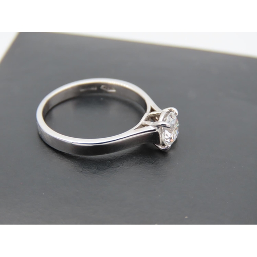 172 - Solitaire Diamond Ring Mounted on 18 Carat Gold Band Four Claw Setting Ring Size L