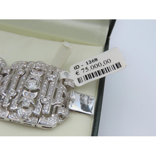 173 - Attractively Set Ladies Diamond Bracelet Mounted on 18 Carat White Gold Band Approximately 18 Carat ... 