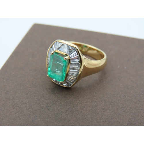 178 - 18 Carat Ladies Emerald Tourmaline and Diamond Cluster Ring Emerald Approximately 1.5 Carats Tourmal... 