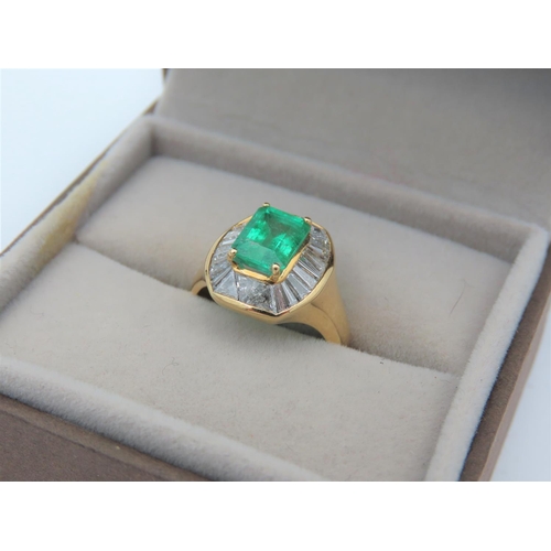 178 - 18 Carat Ladies Emerald Tourmaline and Diamond Cluster Ring Emerald Approximately 1.5 Carats Tourmal... 