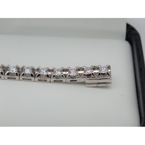 179 - Tennis Bracelet Approximately 3.6 Carats of Diamonds Mounted on 18 Carat White Gold Good High Colour... 