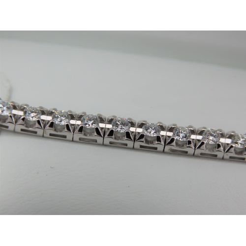 179 - Tennis Bracelet Approximately 3.6 Carats of Diamonds Mounted on 18 Carat White Gold Good High Colour... 