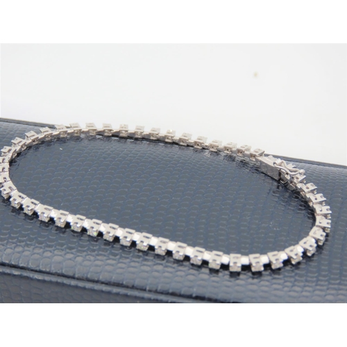 180 - 18 Carat White Gold Set Ladies Tennis Bracelet Approximately 1.5 Carat of Diamonds G Colour VS Clari... 