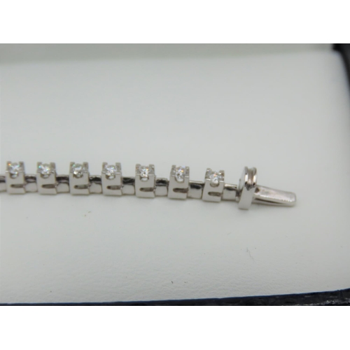 180 - 18 Carat White Gold Set Ladies Tennis Bracelet Approximately 1.5 Carat of Diamonds G Colour VS Clari... 