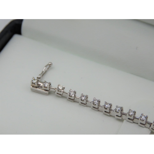 180 - 18 Carat White Gold Set Ladies Tennis Bracelet Approximately 1.5 Carat of Diamonds G Colour VS Clari... 