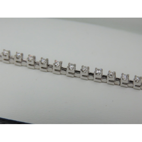 180 - 18 Carat White Gold Set Ladies Tennis Bracelet Approximately 1.5 Carat of Diamonds G Colour VS Clari... 