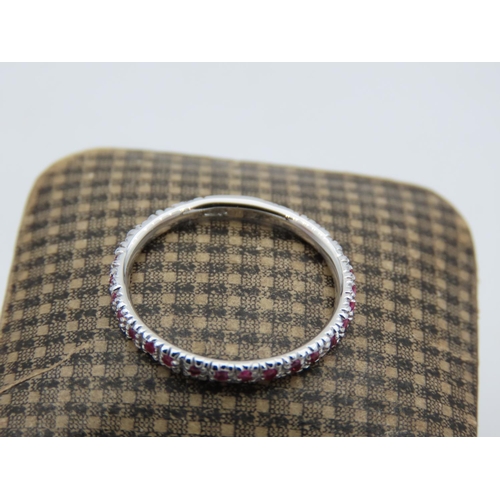 181 - Ruby Set Ladies Eternity Ring Mounted on 18 Carat White Gold Ring Size J