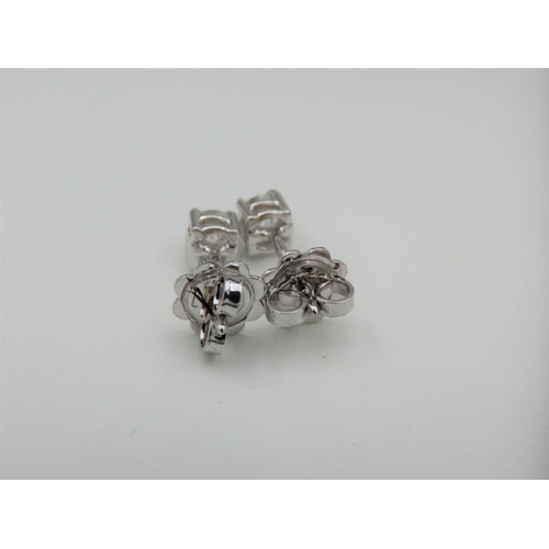 182 - Pair of Diamond Stud Earrings Total Carat Weight Approximately 0.4 Carats Mounted on 18 Carat White ... 