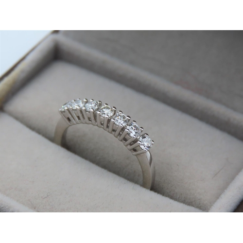 183 - Seven Stone Ladies Diamond Ring Mounted on 18 Carat White Gold Attractively Detailed Good High Colou... 